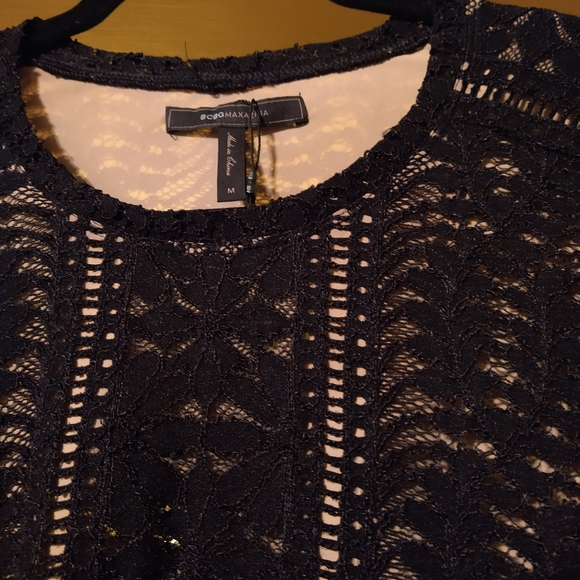 BCBG Max Azria Black Lace Overlay Dress Size M - Picture 7 of 10